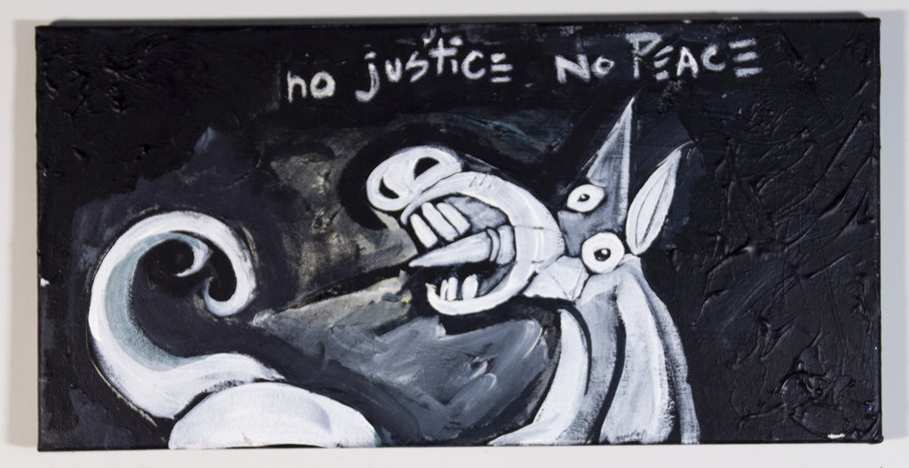 No Justice on wall