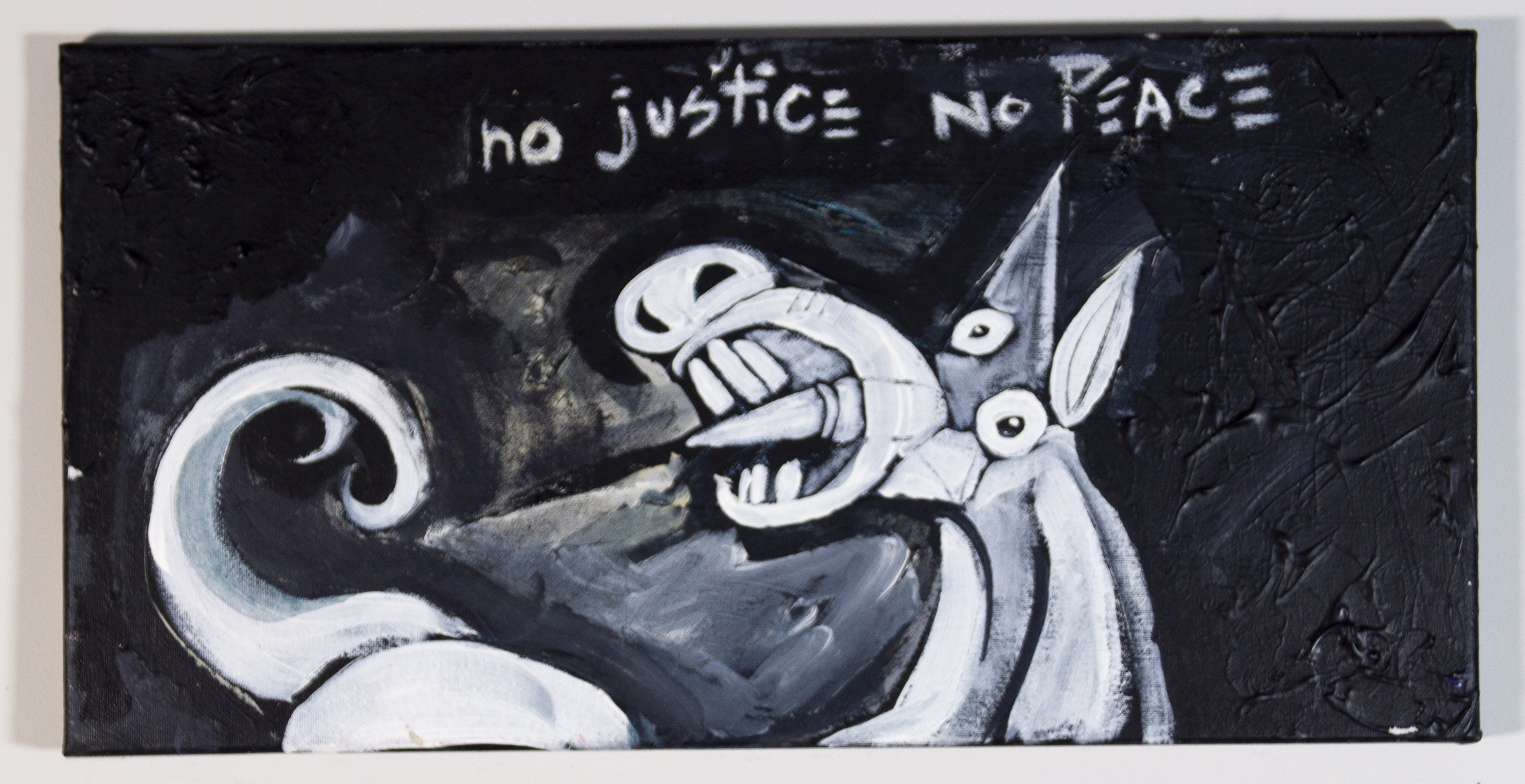 No Justice on wall